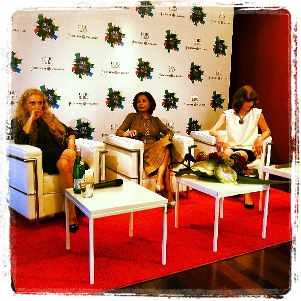 Conferenza Stampa Opening The Talent Store Franca Sozzani (@francasozzani) Desirée Bollier and Milla Jovovich