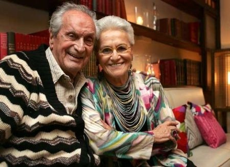 Ottavio Missoni con la moglie Rosita.